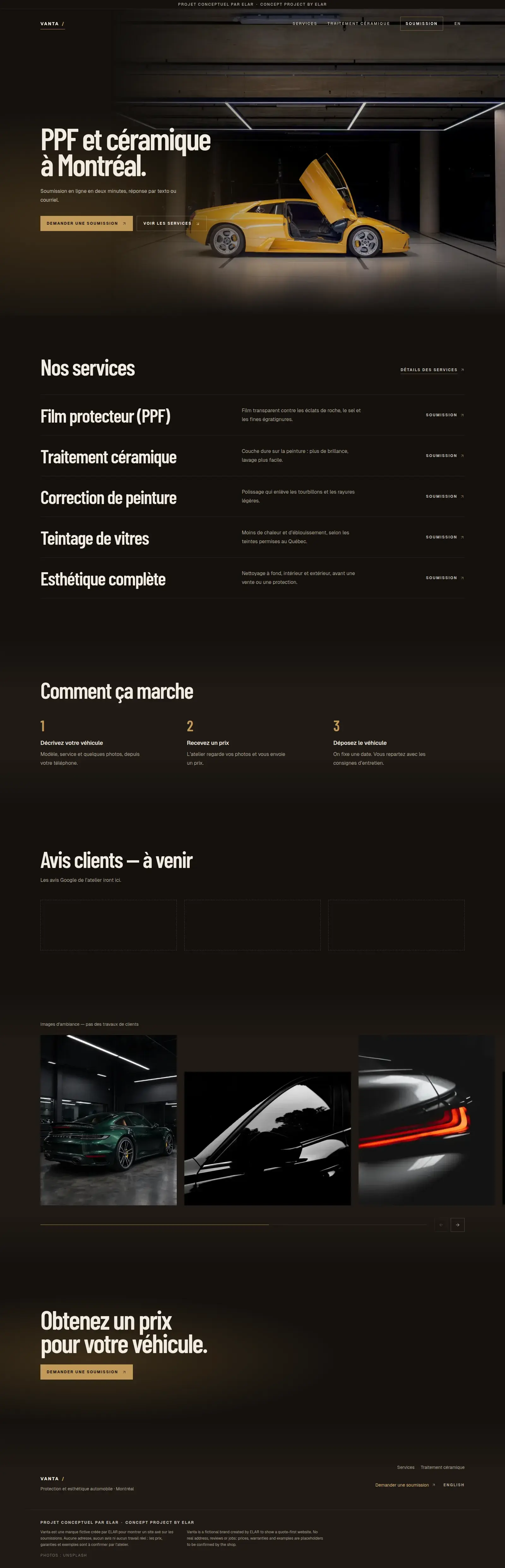 La page d’accueil de Vanta sur ordinateur